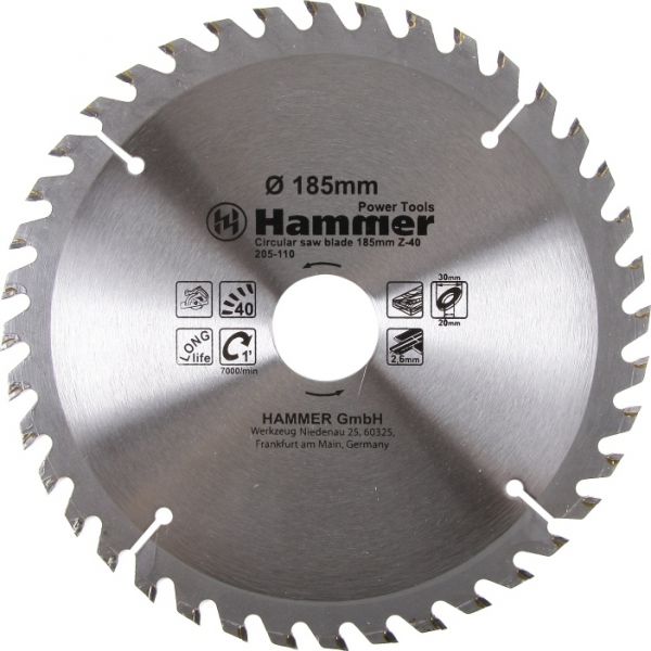 Диск для пилы Hammer Flex 205-110 CSB WD 185мм