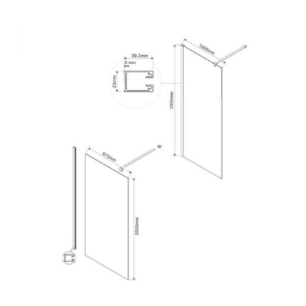 Душевая перегородка Vincea Walk-In VSW-1H100CLB